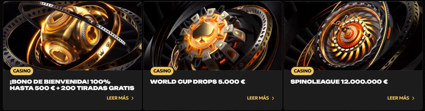 Spinsy Casino promociones con bono de bienvenida, Drops y Spinoleague